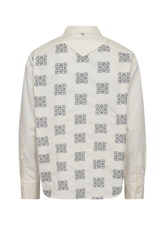 173000 180 MosMosh MM Weina Geo Shirt Ecru