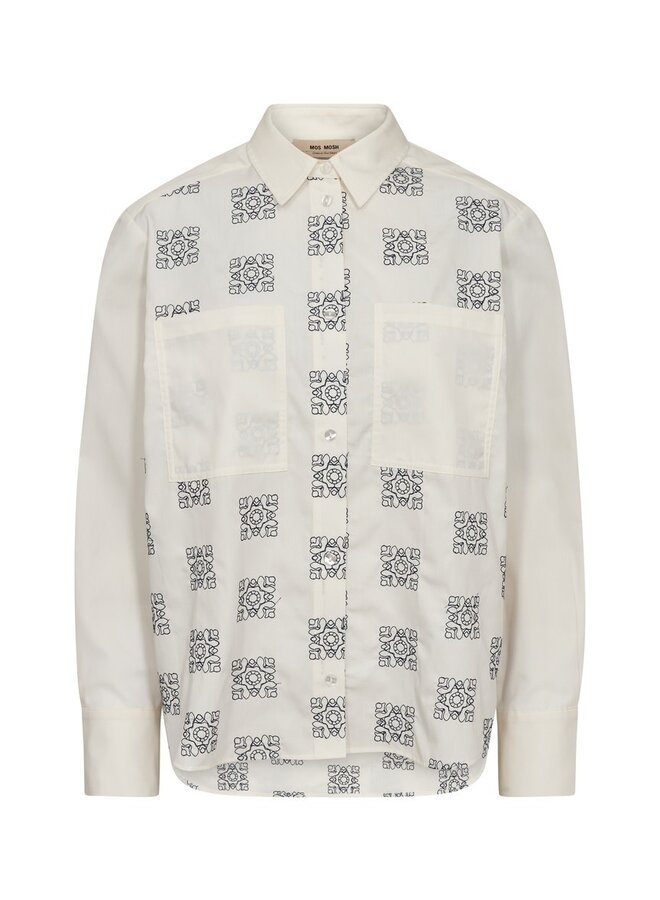 173000 180 MosMosh MM Weina Geo Shirt Ecru