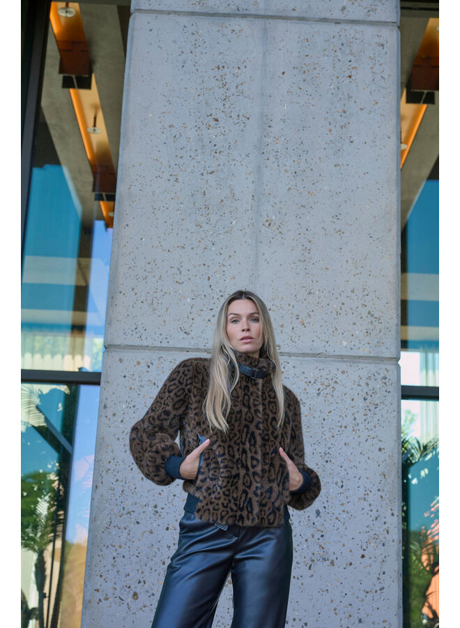 Ambra.7012511 Rino en Pelle Short fake fur jacket  Leopard