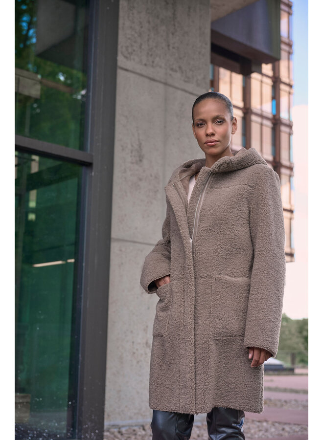 Alina.7002511 Rino en Pelle Reversible hooded coat  Toffee