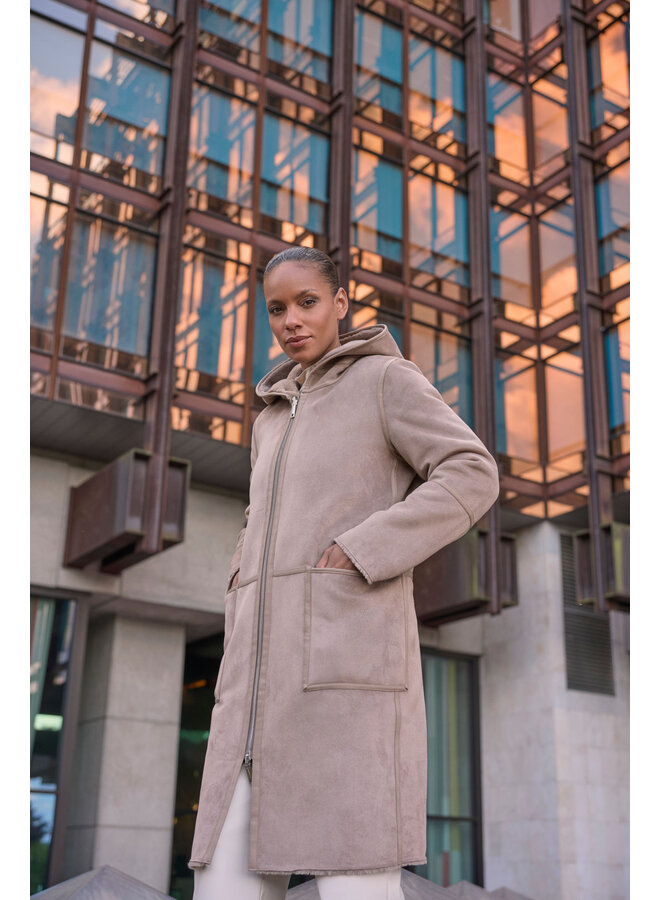 Alina.7002511 Rino en Pelle Reversible hooded coat  Toffee