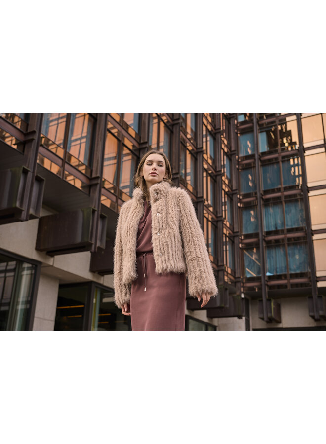 Faith.7002511 Rino en Pelle Jacket with closure  Oat