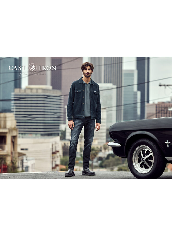 CSW2508435 5442 Cast Iron Button jacket frontloop terry Sea Storm