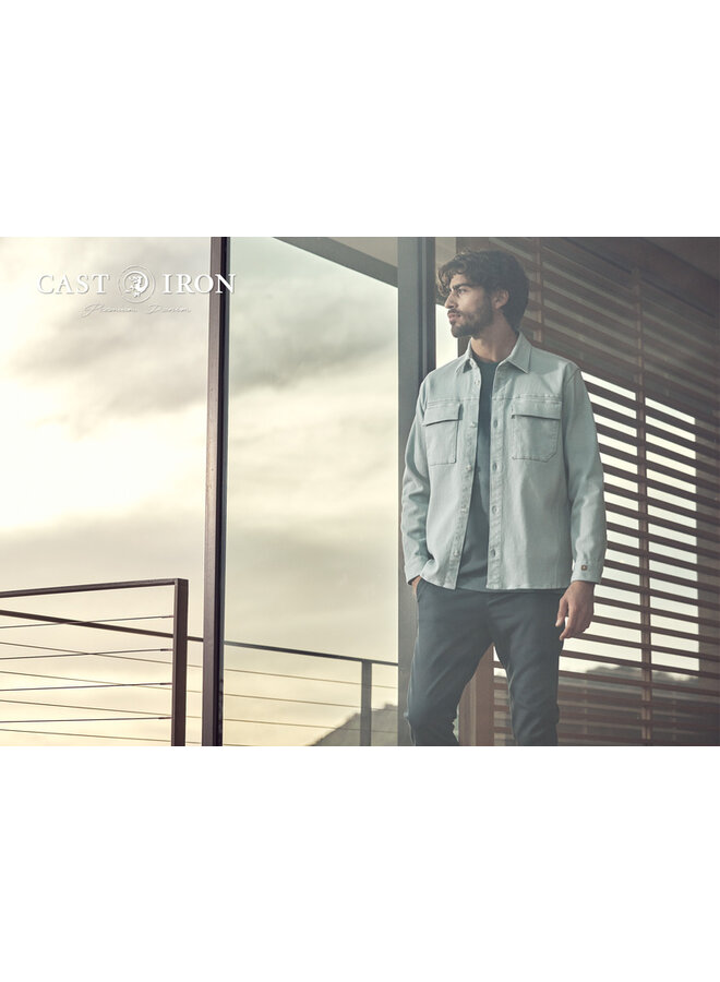 CSI2508207 9040 Cast Iron Long Sleeve Shirt Twill Stretch Puritan Gray