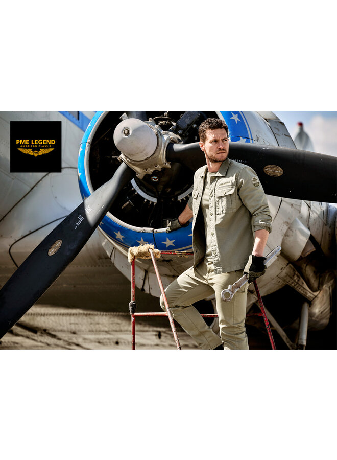 PSI2506240 6391 PME Legend Long Sleeve Shirt Ctn/elastane Cavalry Twill Silver Sage