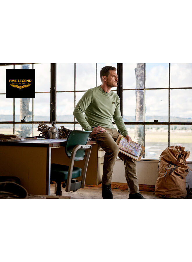 PLS2508499 6379 PME Legend Crewneck American Classic Oil Green