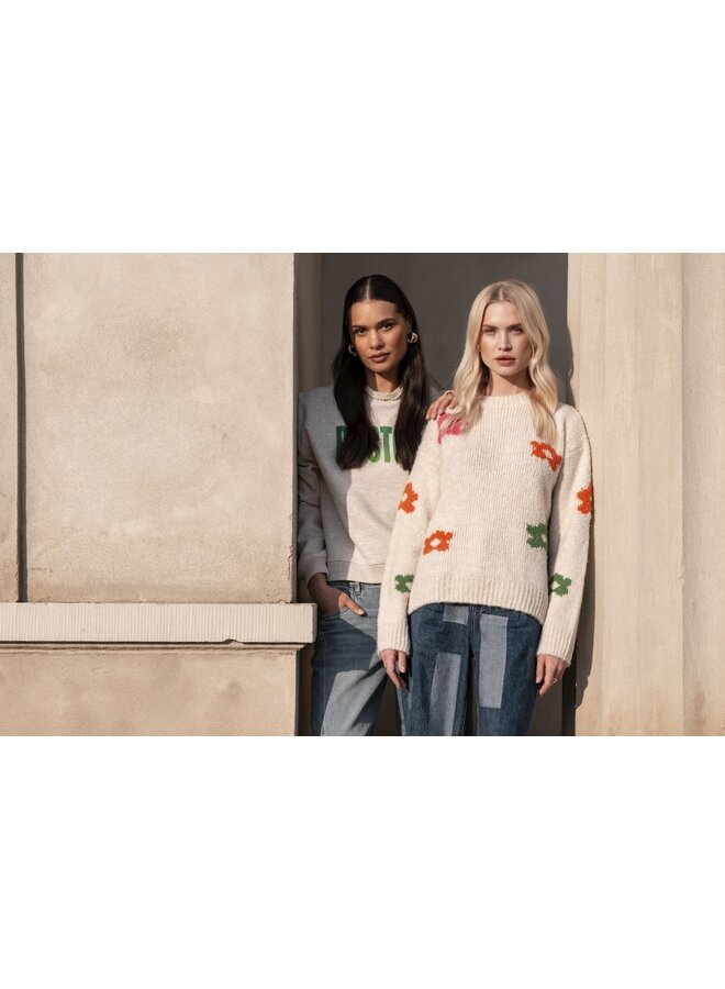 54598-70 010 Geisha Pullover flowers off-white/fuchsia/orange/green