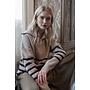 54501-10 720 Geisha Pullover zip striped sand/black
