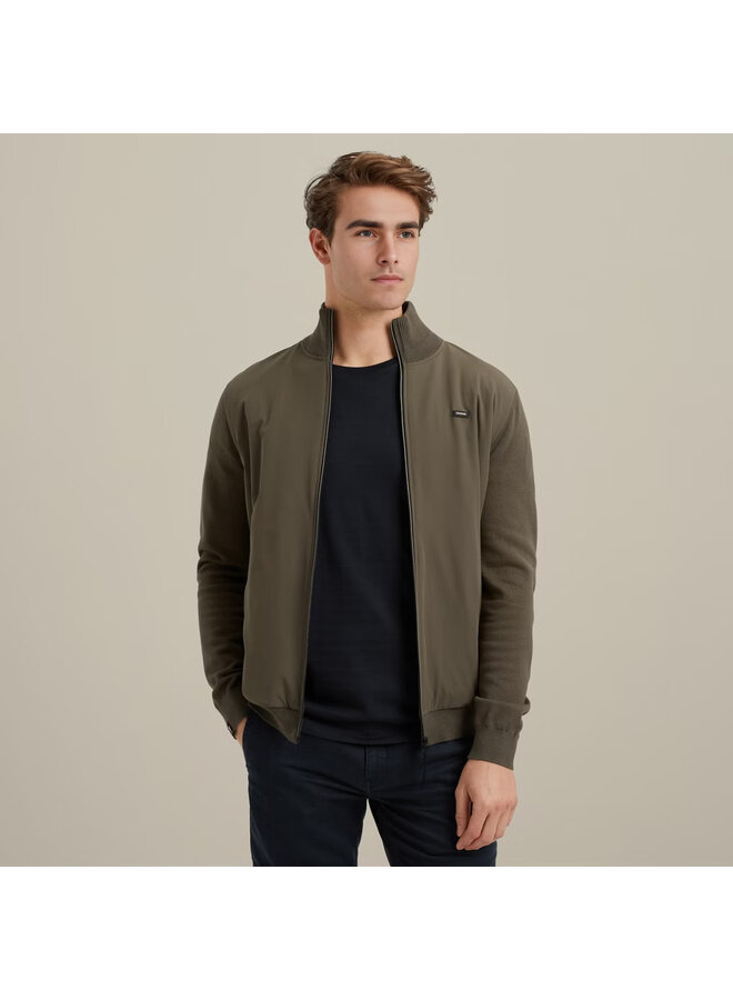 VKC2508354 6497 Vanguard Zip jacket cotton modal Tea Leaf