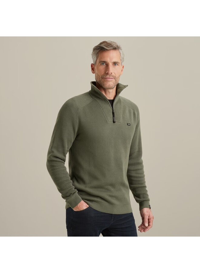 VKW2508307 6497 Vanguard Half zip collar cotton structure Tea Leaf