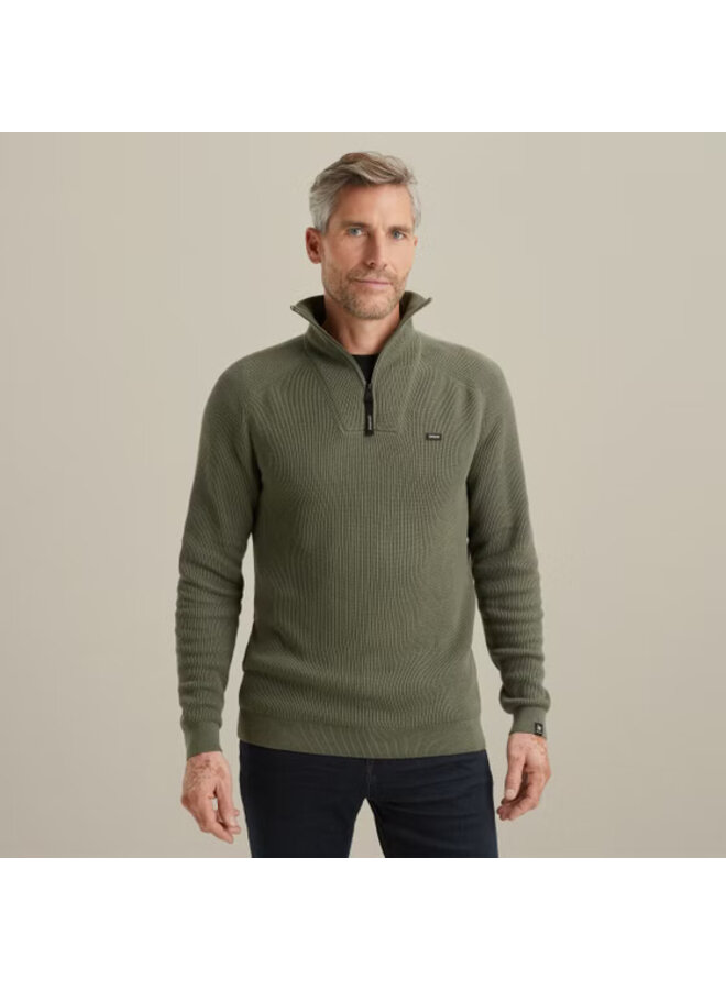 VKW2508307 6497 Vanguard Half zip collar cotton structure Tea Leaf