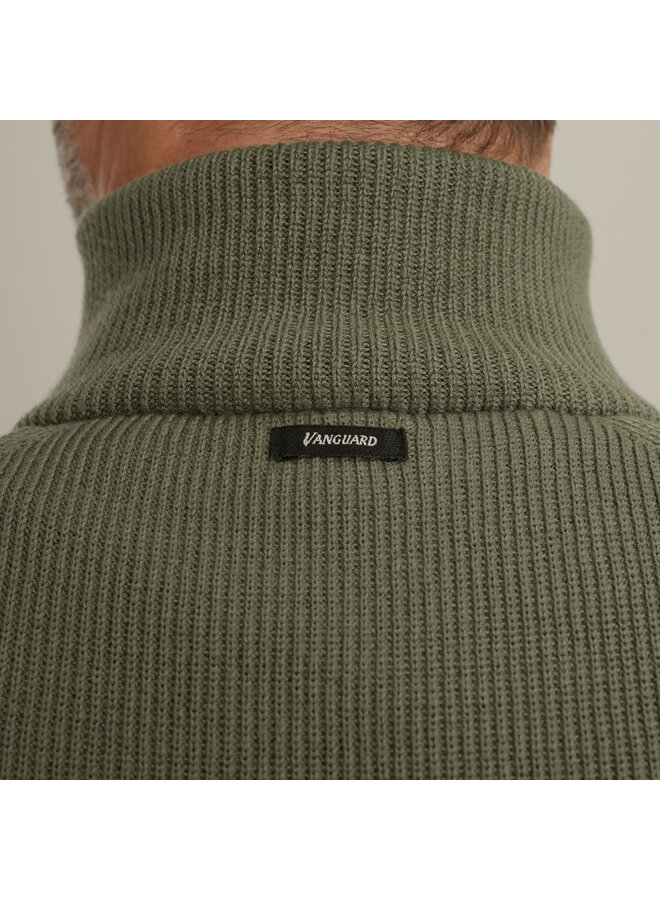 VKW2508307 6497 Vanguard Half zip collar cotton structure Tea Leaf