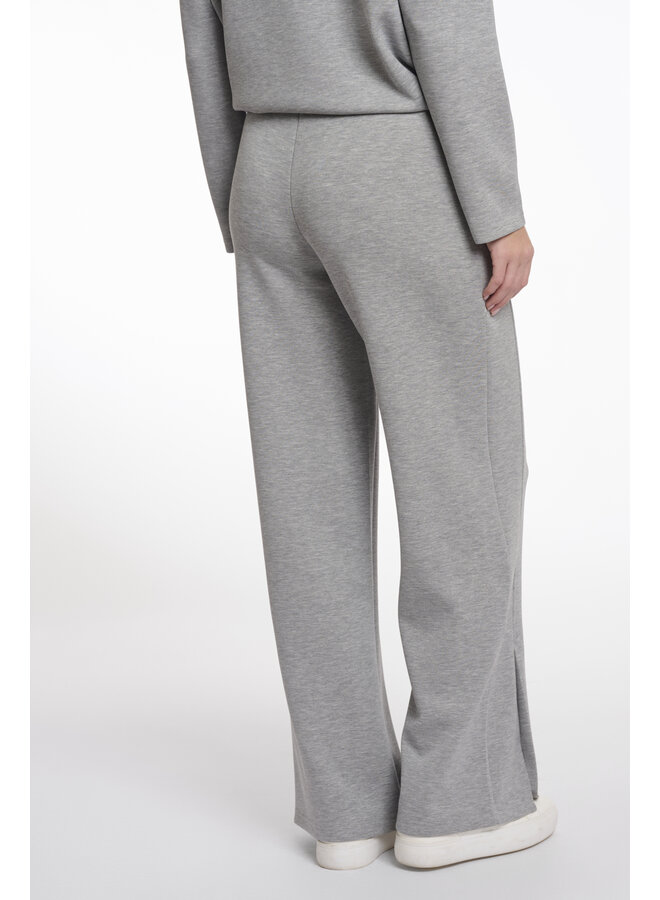 LexiShort.7002512 Rino en Pelle Short length pants with straight wide leg  Grey melange