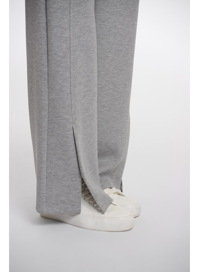 LexiShort.7002512 Rino en Pelle Short length pants with straight wide leg  Grey melange