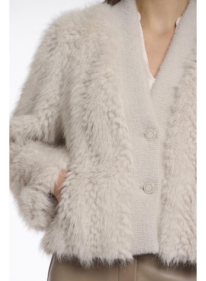 Chaimae.7002512 Rino en Pelle Short faux fur jacket  Birch