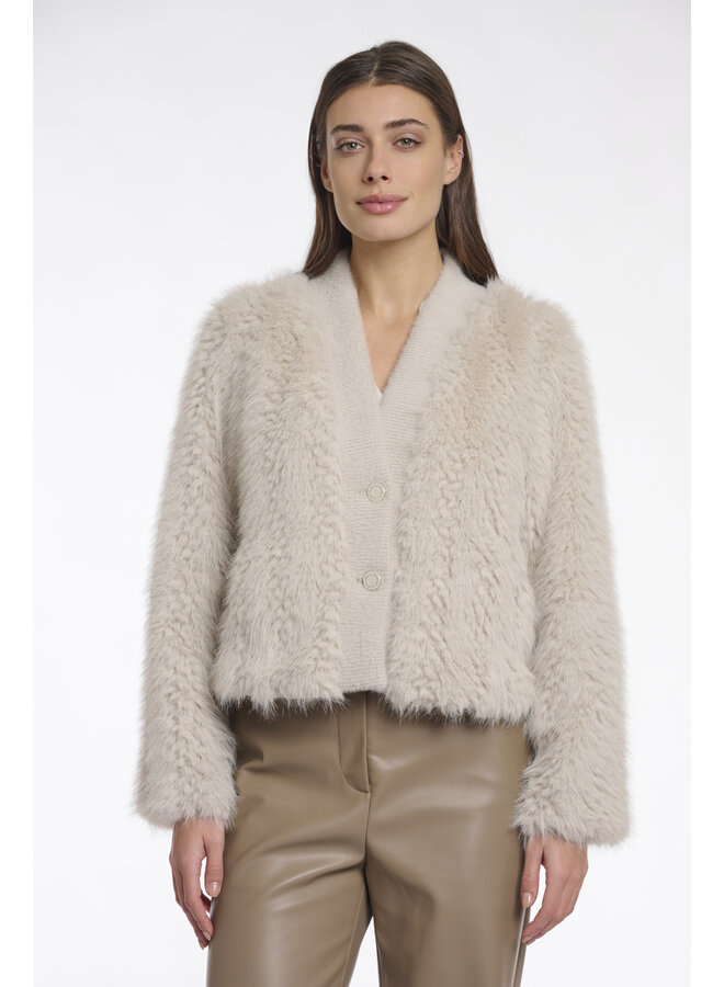 Chaimae.7002512 Rino en Pelle Short faux fur jacket  Birch