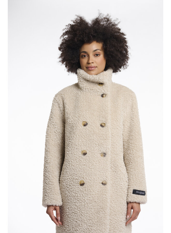Ena.7002512 Rino en Pelle Mid long teddy coat  Birch