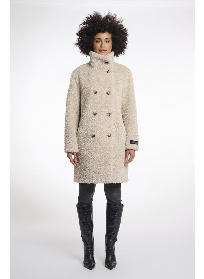Ena.7002512 Rino en Pelle Mid long teddy coat  Birch