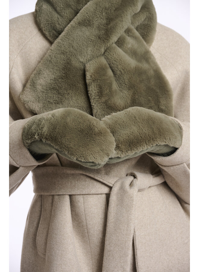 Oxo.7002512 Rino en Pelle Faux fur gloves  Green ash