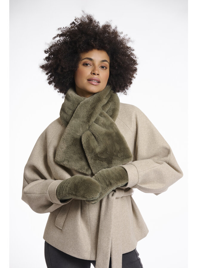Oxo.7002512 Rino en Pelle Faux fur gloves  Green ash