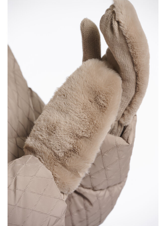 Oxo.7002512 Rino en Pelle Faux fur gloves  Oat