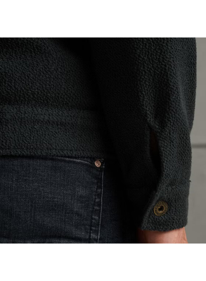 CSW2508435 5442 Cast Iron Button jacket frontloop terry Sea Storm