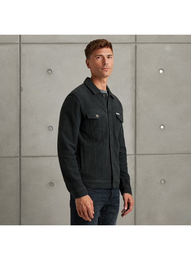 CSW2508435 5442 Cast Iron Button jacket frontloop terry Sea Storm