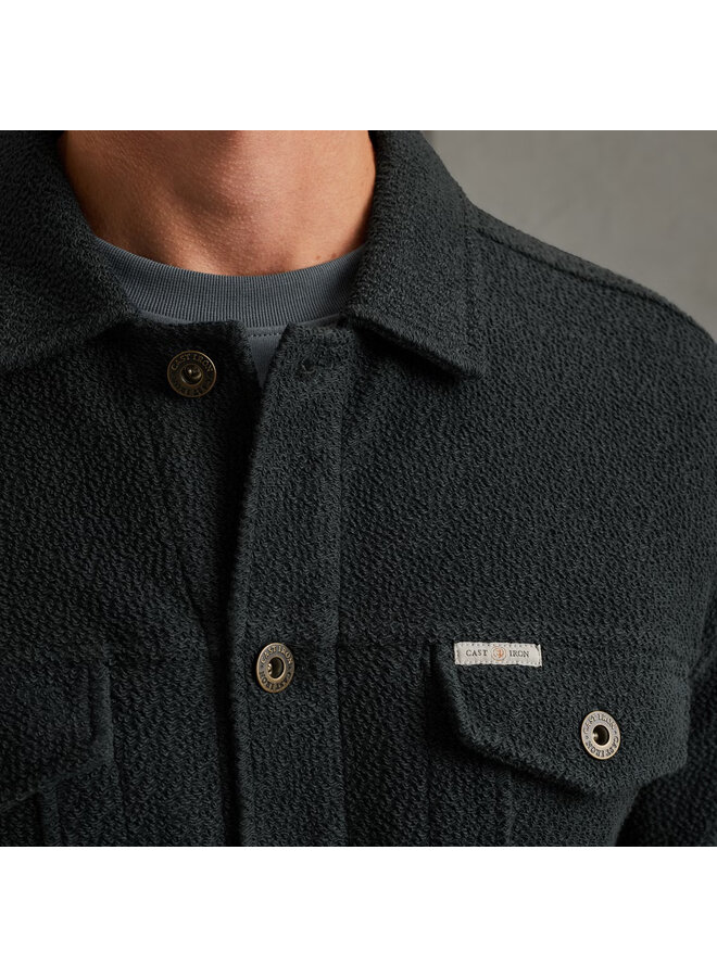 CSW2508435 5442 Cast Iron Button jacket frontloop terry Sea Storm
