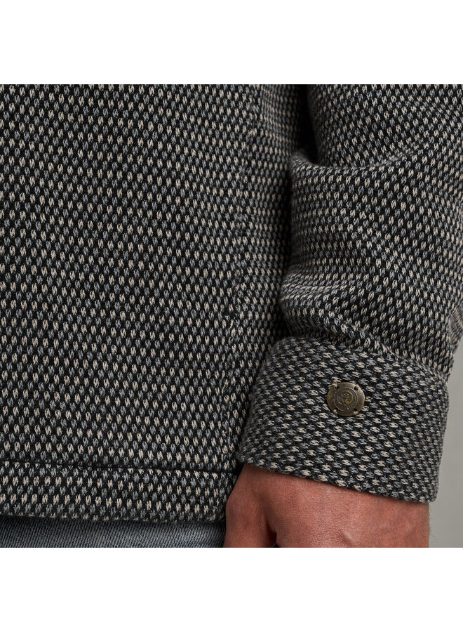 CSI2508206 5442 Cast Iron LONG SLEEVE SHIRT Mouline dots Sea Storm