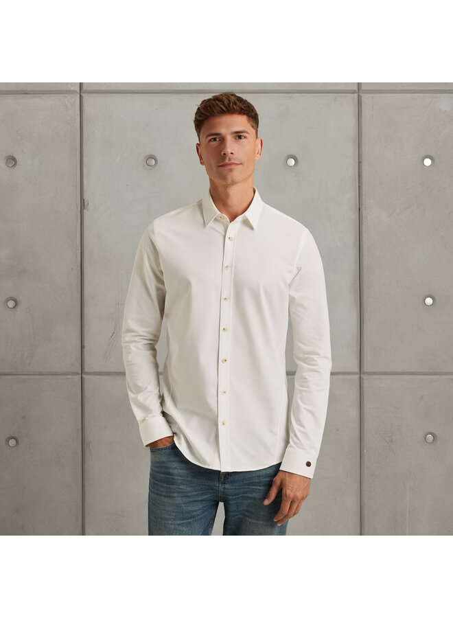 CSI00940 7002 Cast Iron LONG SLEEVE SHIRT Twill Jersey 2 tone Snow White