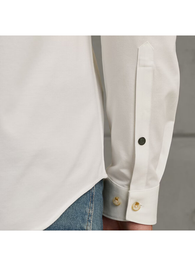 CSI00940 7002 Cast Iron LONG SLEEVE SHIRT Twill Jersey 2 tone Snow White