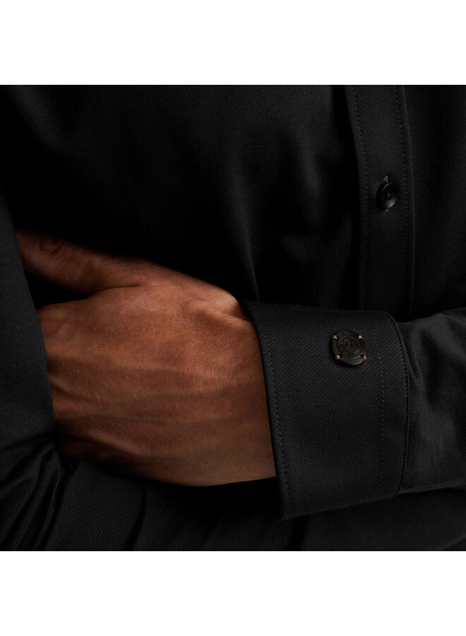 CSI00940 999 Cast Iron LONG SLEEVE SHIRT Twill Jersey 2 tone Black