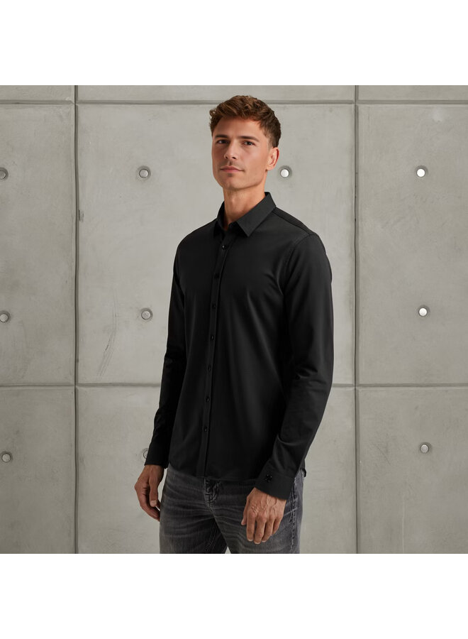 CSI00940 999 Cast Iron LONG SLEEVE SHIRT Twill Jersey 2 tone Black