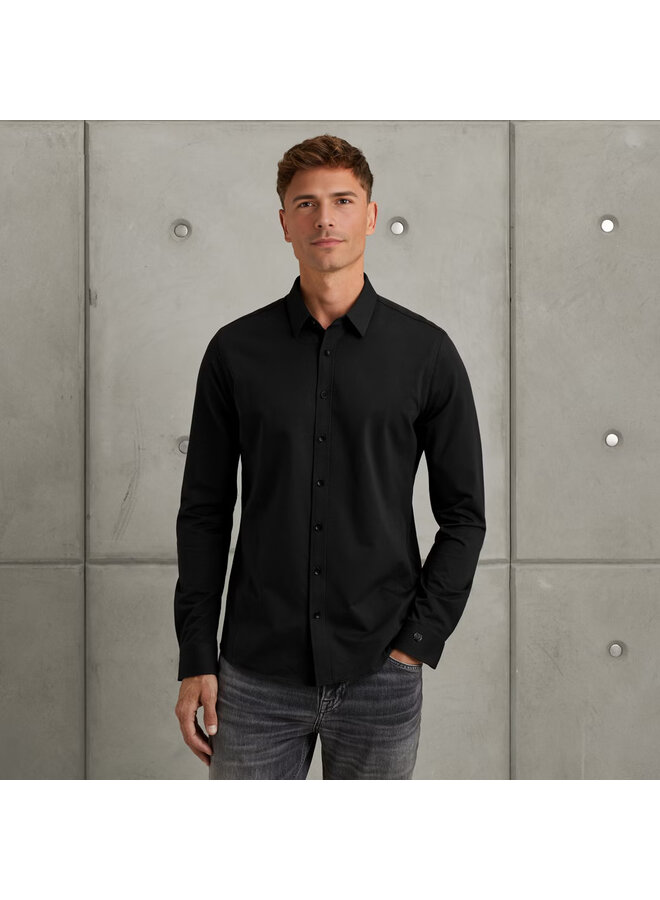 CSI00940 999 Cast Iron LONG SLEEVE SHIRT Twill Jersey 2 tone Black