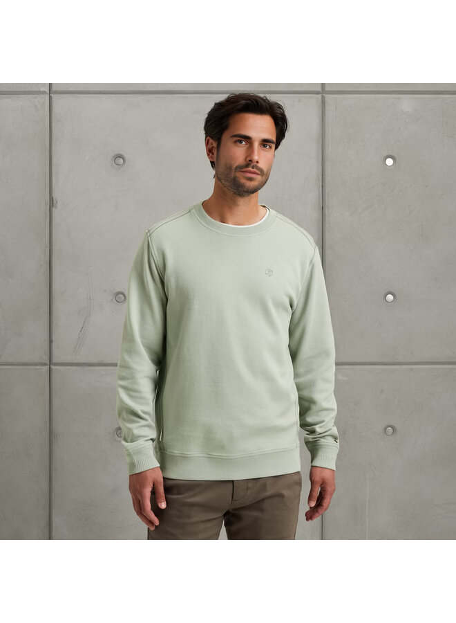 CSW2508431 9040 Cast Iron Long sleeve r-neck regular fit twill Puritan Gray