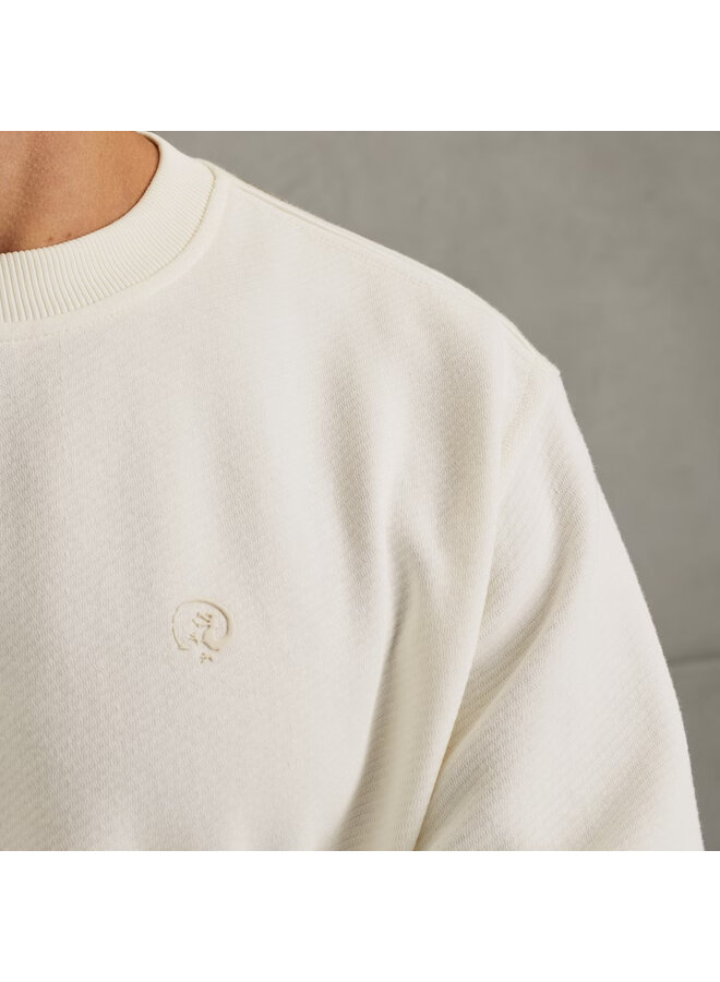 CSW2508431 7002 Cast Iron Long sleeve r-neck regular fit twill Snow White