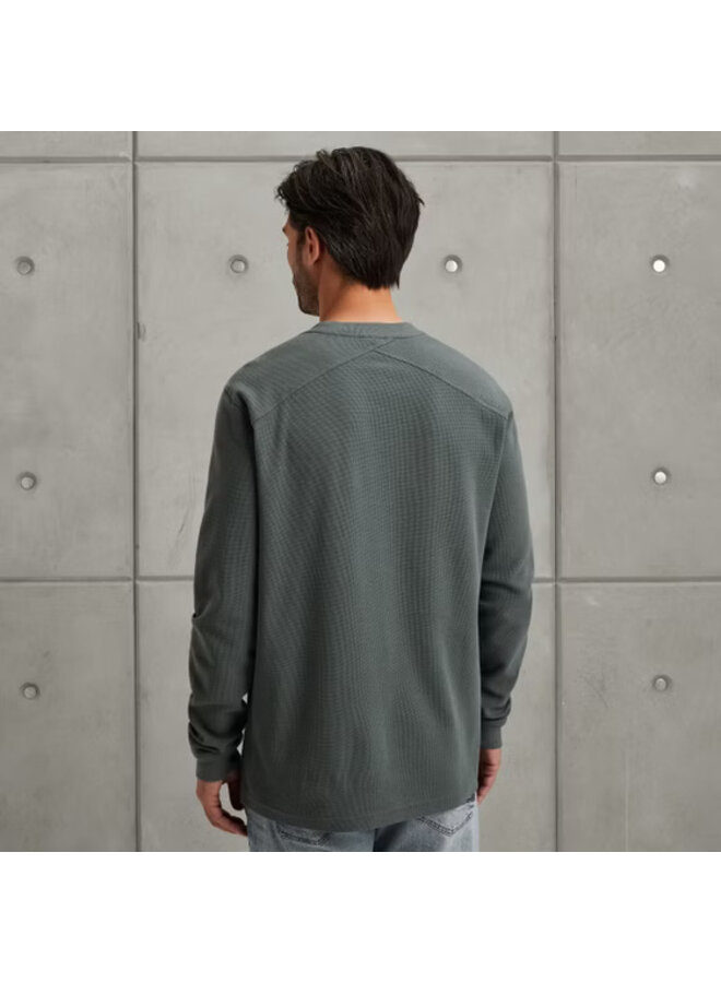 CTS2508584 9096 Cast Iron Long sleeve r-neck regular fit waffle Stormy Weather