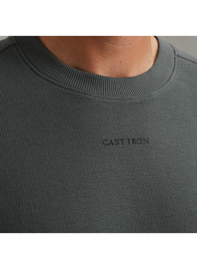 CTS2508584 9096 Cast Iron Long sleeve r-neck regular fit waffle Stormy Weather