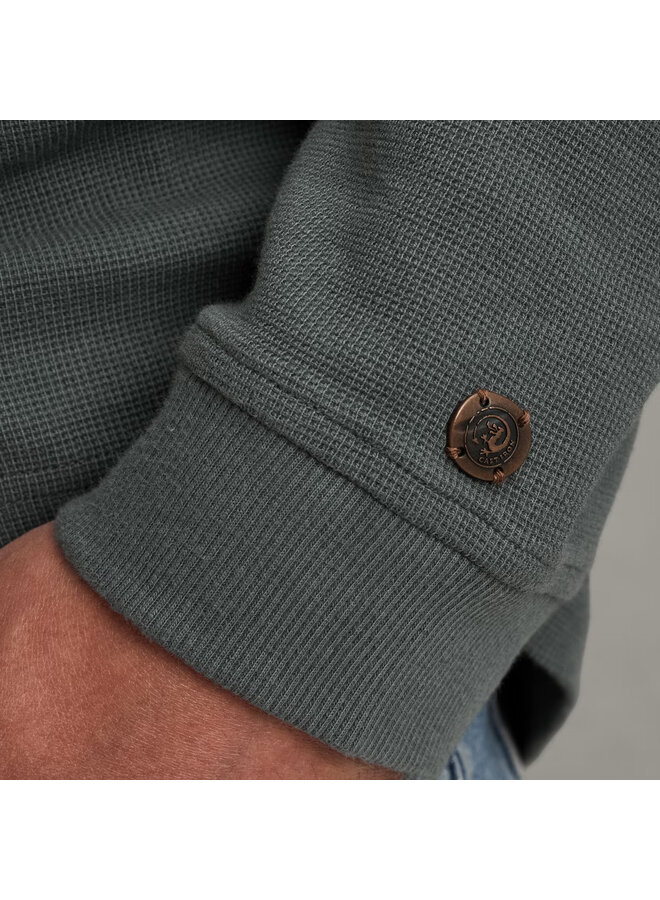 CTS2508584 9096 Cast Iron Long sleeve r-neck regular fit waffle Stormy Weather