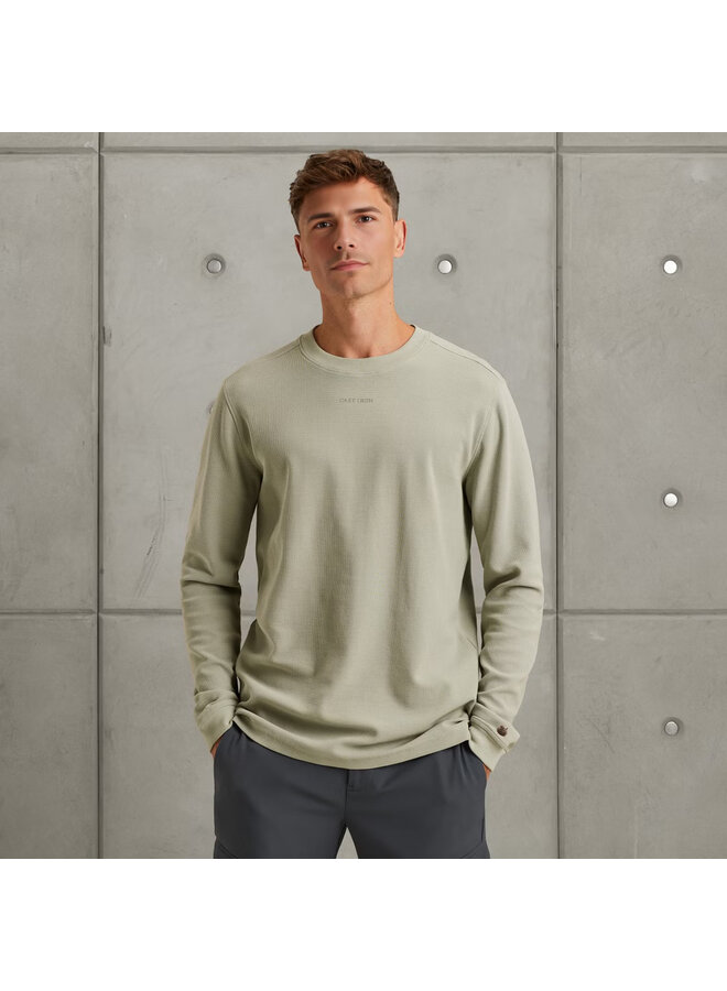 CTS2508584 9040 Cast Iron Long sleeve r-neck regular fit waffle Puritan Gray