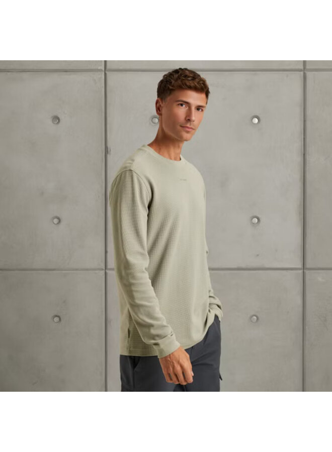 CTS2508584 9040 Cast Iron Long sleeve r-neck regular fit waffle Puritan Gray