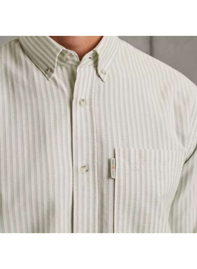 CSI2508202 8025 Cast Iron LONG SLEEVE SHIRT Oxford Stripe Brindle