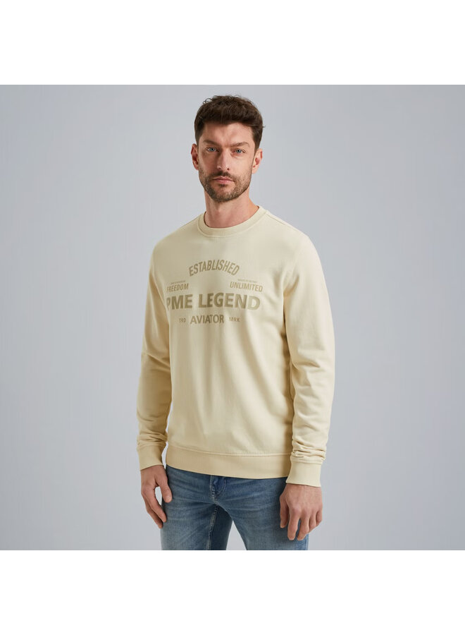 PSW2508430 7013 PME Legend Crewneck terry garment dyed Bone White