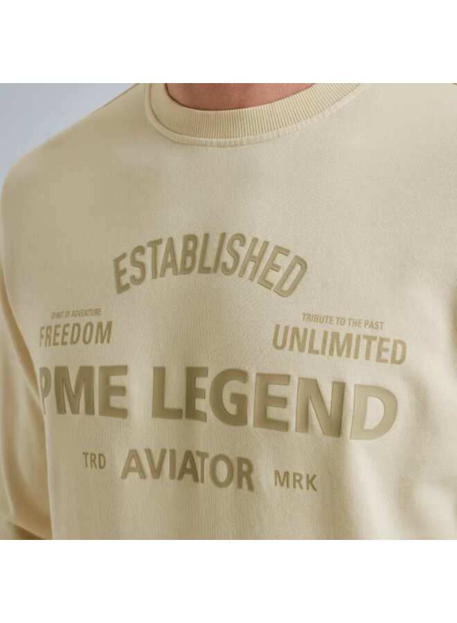 PSW2508430 7013 PME Legend Crewneck terry garment dyed Bone White