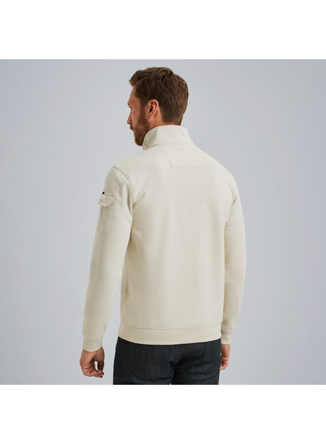 PSW2508423 7013 PME Legend Half zip collar interlock jersey Bone White