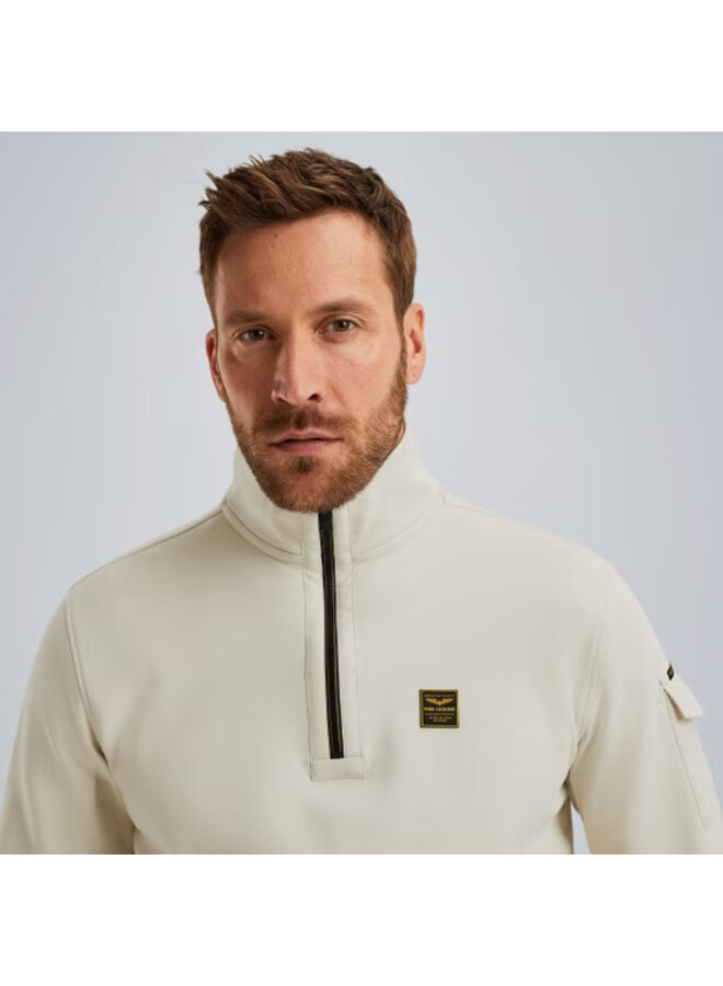 PSW2508423 7013 PME Legend Half zip collar interlock jersey Bone White