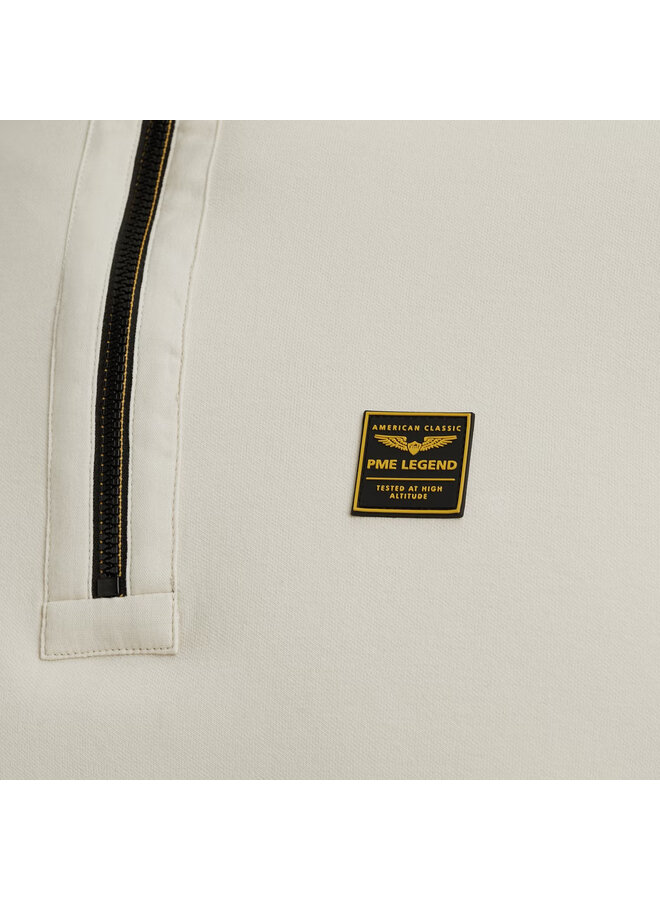 PSW2508423 7013 PME Legend Half zip collar interlock jersey Bone White