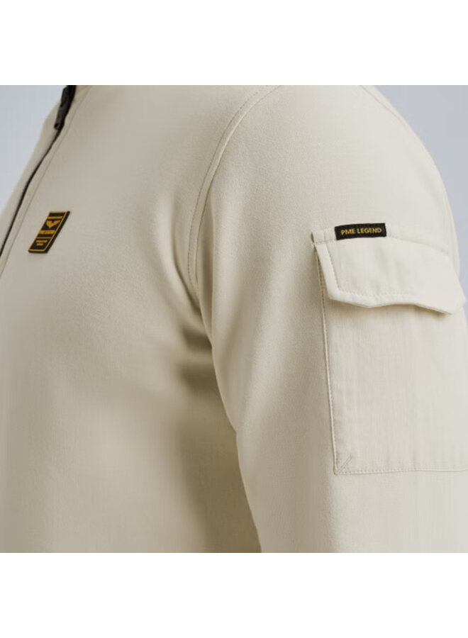 PSW2508423 7013 PME Legend Half zip collar interlock jersey Bone White