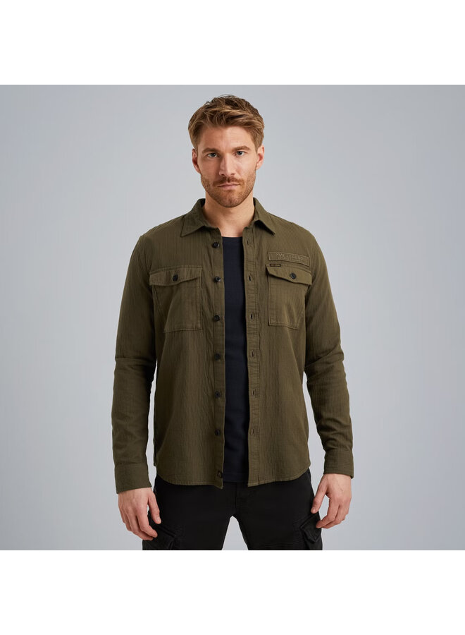 PSI2508209 6416 PME Legend LONG SLEEVE SHIRT Quilt Poplin Olive Night