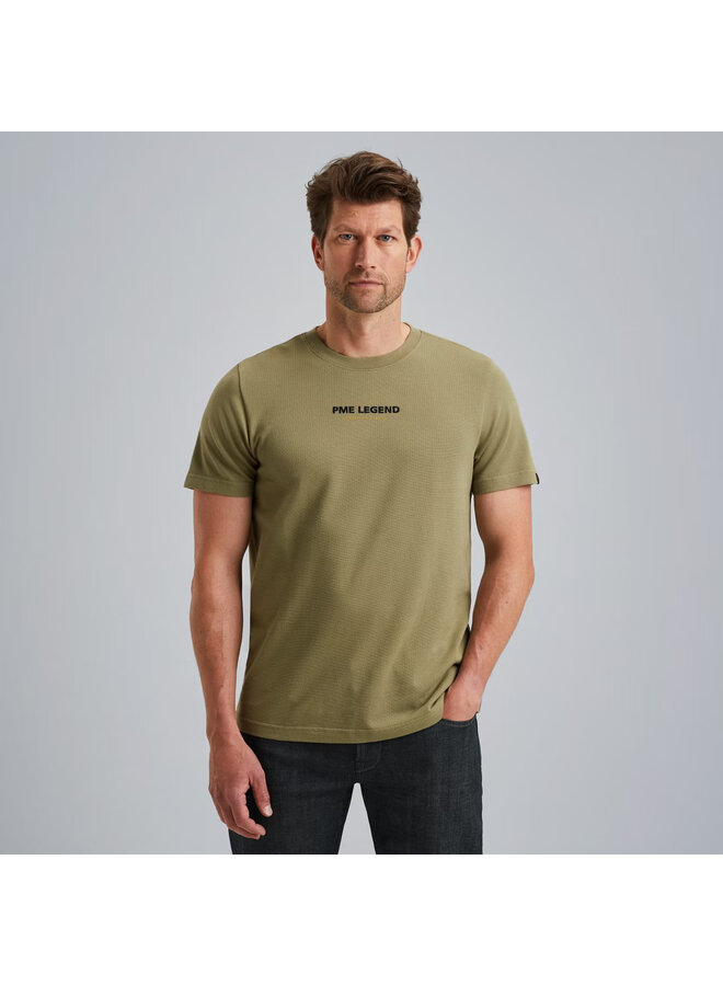 PTSS2508564 6379 PME Legend Short sleeve r-neck flat waffle jersey Oil Green